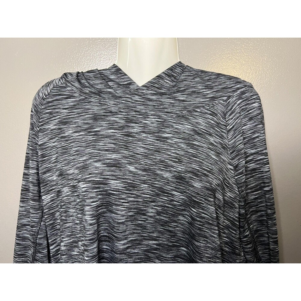 Marika Hoodie Womens XL Gray Space Dye V Neck Lightweight Pullover Activewear
